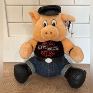 Vintage 1993 Harley Davidson Hog‎ Pig Plush Play By Play Biker Stuffed Toy